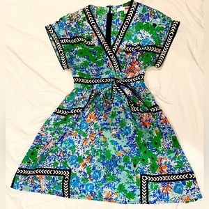 Tracy Reese Anthropologie Garden Glow 100% Silk dress in size 0 Petite